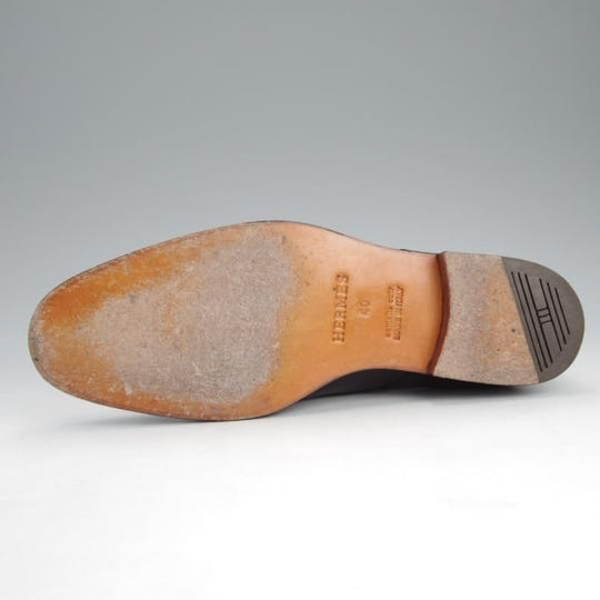 極美品★(伊製)HERMES/エルメス SIZE 40【定価10万円以上★プレーントゥ/黒】ダービーシューズ/カーフ/メンズ★i881