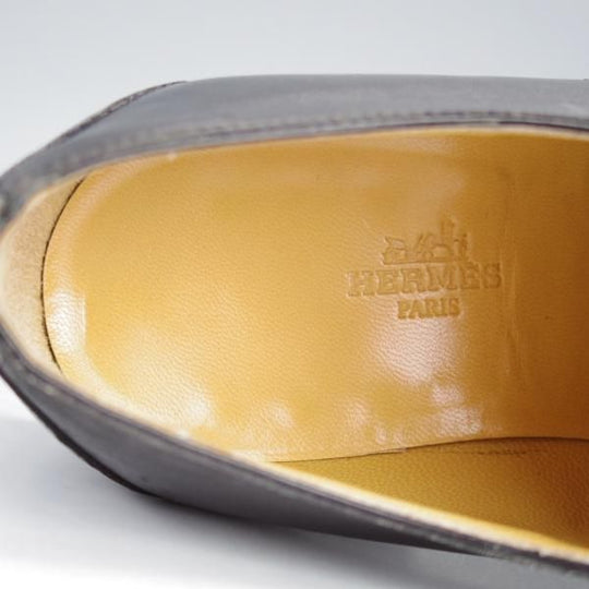 極美品★(伊製)HERMES/エルメス SIZE 40【定価10万円以上★プレーントゥ/黒】ダービーシューズ/カーフ/メンズ★i881