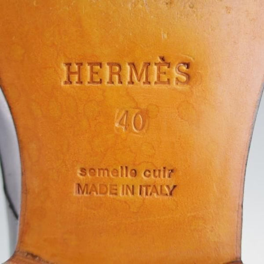 極美品★(伊製)HERMES/エルメス SIZE 40【定価10万円以上★プレーントゥ/黒】ダービーシューズ/カーフ/メンズ★i881