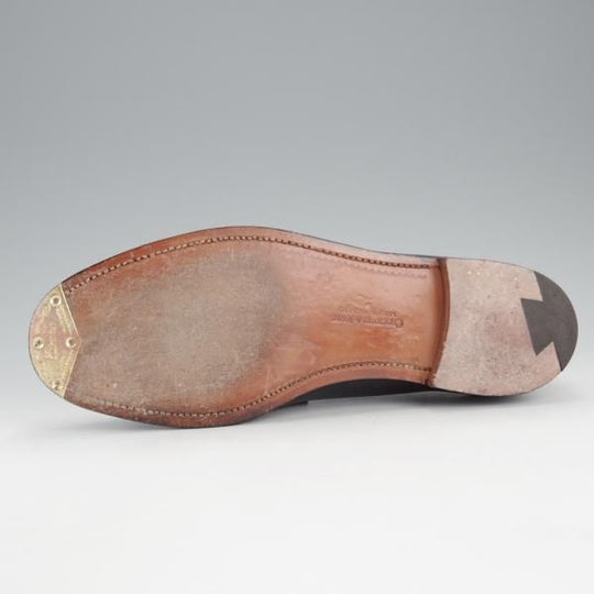 極美品★クロケット&ジョーンズ 6E【定価￥83,600-★BOSTON/ボストン】314ラスト/コインローファー/カーフ/紺/Crockett&Jones★i882