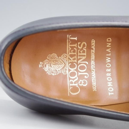 極美品★クロケット&ジョーンズ 6E【定価￥83,600-★BOSTON/ボストン】314ラスト/コインローファー/カーフ/紺/Crockett&Jones★i882