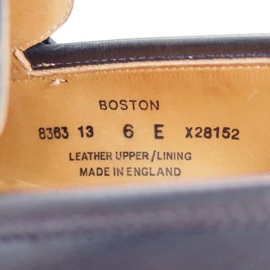 極美品★クロケット&ジョーンズ 6E【定価￥83,600-★BOSTON/ボストン】314ラスト/コインローファー/カーフ/紺/Crockett&Jones★i882