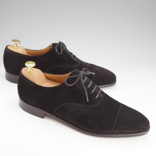 極美品★ジョンロブ 8E【現行定価￥195,800-★CITY 2/シティ/7000ラスト】ストレートチップ/スエード/黒/メンズ/JOHN LOBB★i884