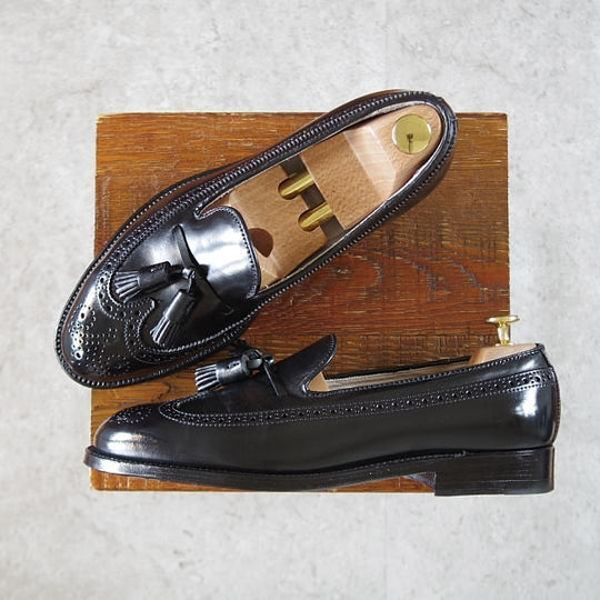 ★オールデン 7.5D【現行定価17万円程度★コードバン仕様/ユナイテッドアローズ別注】3906/タッセルローファー/黒/Alden★i885