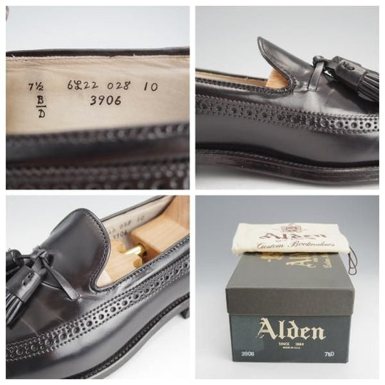 ★オールデン 7.5D【現行定価17万円程度★コードバン仕様/ユナイテッドアローズ別注】3906/タッセルローファー/黒/Alden★i885