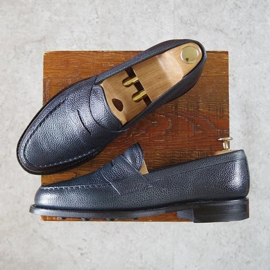 極美品★(英)チーニー 8F【定価￥82,500-★ダイナイトソール仕様/HOWARD R】5203ラスト/コインローファー/紺/メンズ/CHEANEY★i886