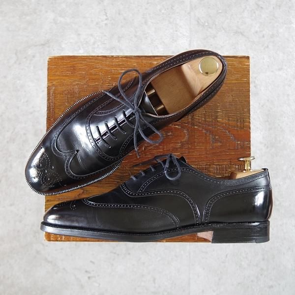 極美品★チャーチ 70F/UK7【旧チャーチ★73ラスト/3都市ロゴ/Bordeaux】フルブローグ/カーフ/黒/メンズ/Church's★i889