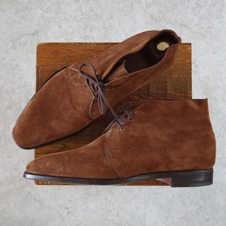 未使用★ジョンロブ 8.5E【同系モデル定価￥290,400-★ROMSEY 2/ロムゼイ 2】8000ラスト/チャッカブーツ/スエード/茶/JOHN LOBB★i892