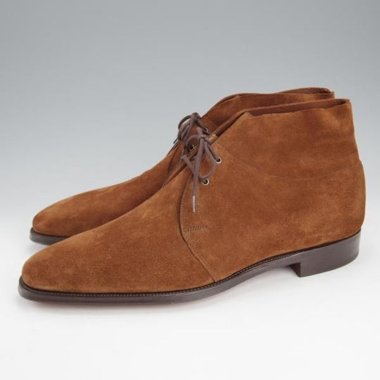 未使用★ジョンロブ 8.5E【同系モデル定価￥290,400-★ROMSEY 2/ロムゼイ 2】8000ラスト/チャッカブーツ/スエード/茶/JOHN LOBB★i892