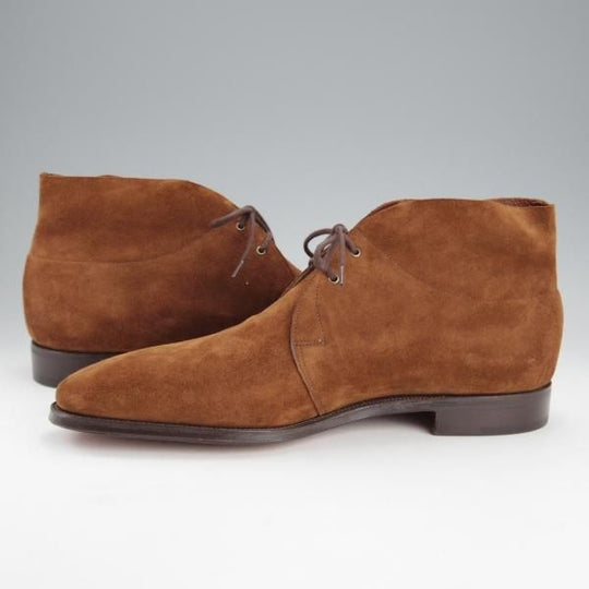 未使用★ジョンロブ 8.5E【同系モデル定価￥290,400-★ROMSEY 2/ロムゼイ 2】8000ラスト/チャッカブーツ/スエード/茶/JOHN LOBB★i892