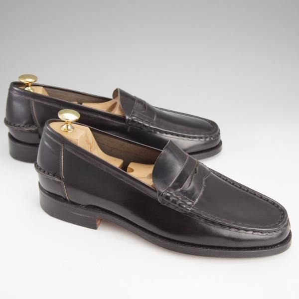 未使用★チャーチ 70F/UK7【旧チャーチ★ブックバインダーカーフ/LICHFIELD】96ラスト/コインローファー/黒/メンズ/Church's★i894