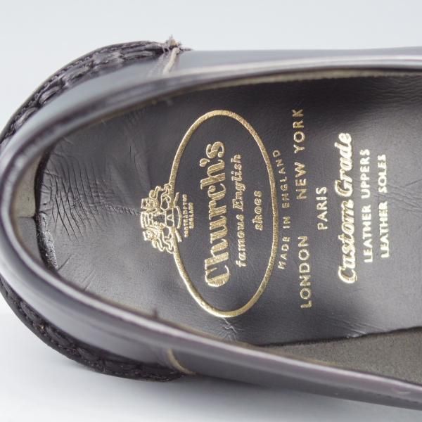 未使用★チャーチ 70F/UK7【旧チャーチ★ブックバインダーカーフ/LICHFIELD】96ラスト/コインローファー/黒/メンズ/Church's★i894