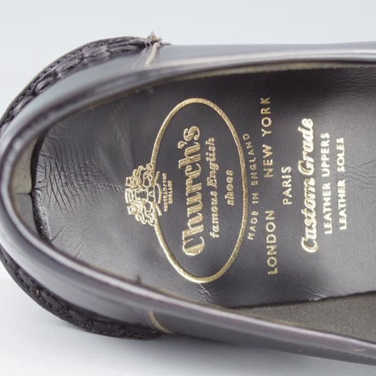 未使用★チャーチ 70F/UK7【旧チャーチ★ブックバインダーカーフ/LICHFIELD】96ラスト/コインローファー/黒/メンズ/Church's★i894