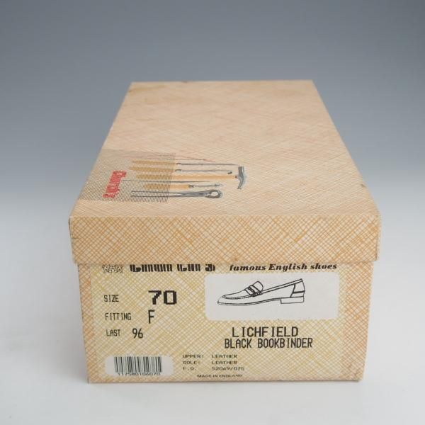 未使用★チャーチ 70F/UK7【旧チャーチ★ブックバインダーカーフ/LICHFIELD】96ラスト/コインローファー/黒/メンズ/Church's★i894
