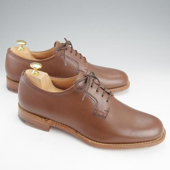 未使用★チャーチ 80F/UK8【シャノンと同じ103ラスト★プレーントゥ/5都市ロゴ】BARKSON/カーフ/茶/WALNUT/メンズ/Church's★i896