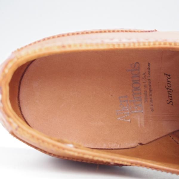 未使用★(米)アレンエドモンズ 7D【現行定価8.5万円程度★Sanford/サンフォード】セミブローグ/カーフ/薄茶/ALLEN EDMONDS★i897