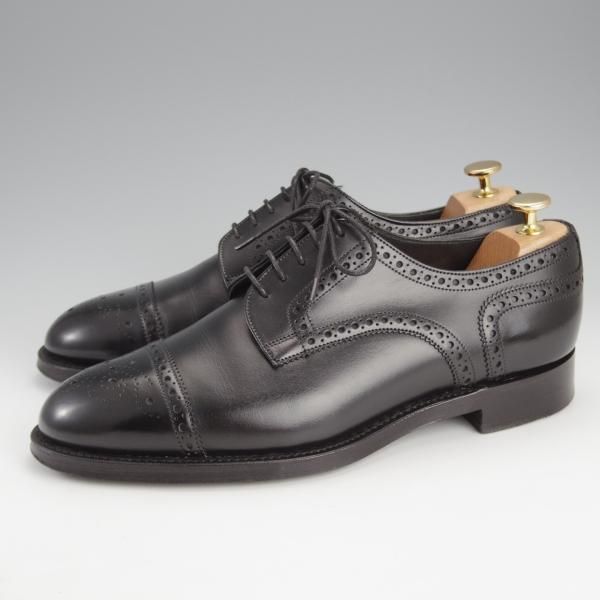 極美品★(英)チーニー 8.5F【定価￥63,720-★セミブローグ/KINGS CLIFFE】1886ラスト/カーフ/黒/メンズ/CHEANEY★i898