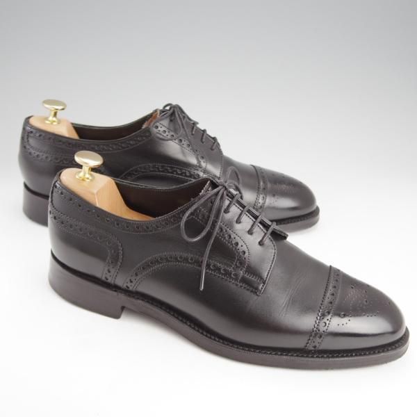 極美品★(英)チーニー 8.5F【定価￥63,720-★セミブローグ/KINGS CLIFFE】1886ラスト/カーフ/黒/メンズ/CHEANEY★i898