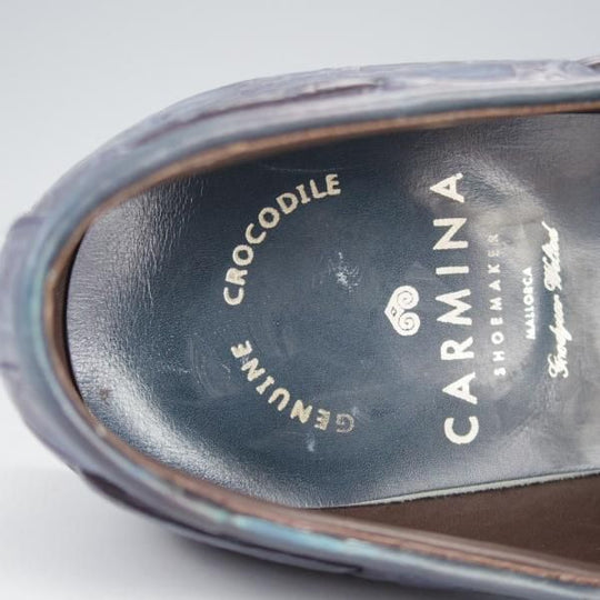 極上★(スペイン製)CARMINA/カルミナ SIZE 8【定価￥165,000-★クロコダイル仕様/タッセルローファー】734/紺/メンズ★i905