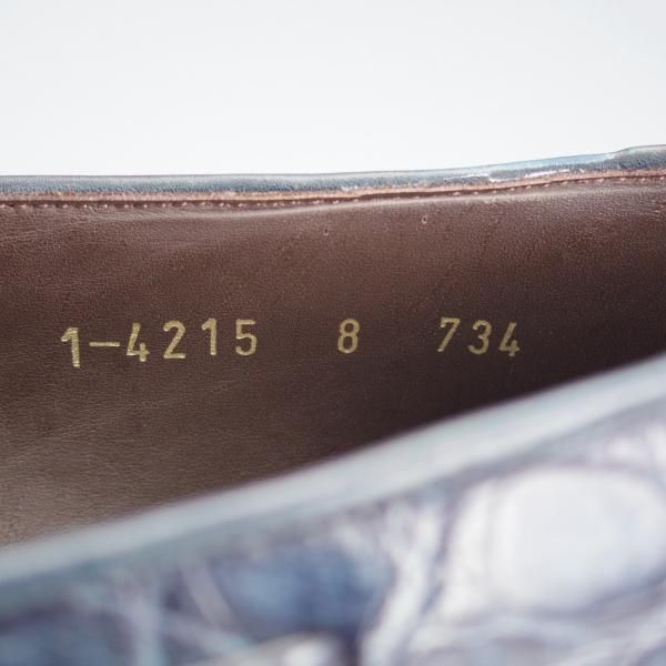 極上★(スペイン製)CARMINA/カルミナ SIZE 8【定価￥165,000-★クロコダイル仕様/タッセルローファー】734/紺/メンズ★i905