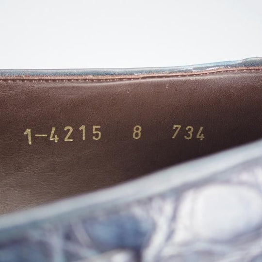 極上★(スペイン製)CARMINA/カルミナ SIZE 8【定価￥165,000-★クロコダイル仕様/タッセルローファー】734/紺/メンズ★i905