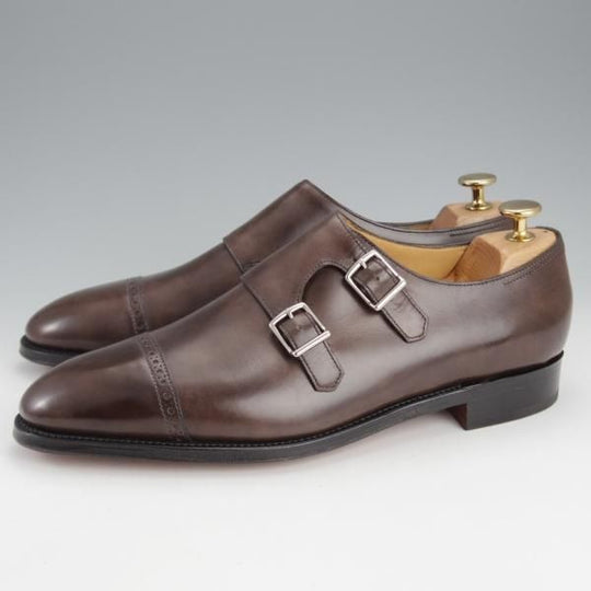 未使用★ジョンロブ 7E【貴重★CAMBORNE/ミスティカーフ】7000ラスト/ケンボーン/ダブルモンク/PEWTER/茶/JOHN LOBB★i906