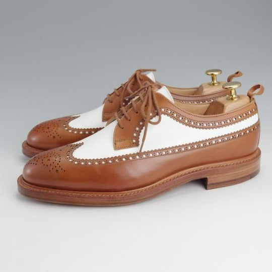 未使用★クロケット&ジョーンズ UK7.5/US8D【貴重★ブラックフリース別注/(米)トムブラウン監修】茶×白/ブルックスブラザーズ★i909