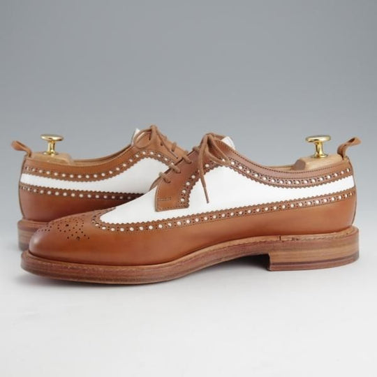 未使用★クロケット&ジョーンズ UK7.5/US8D【貴重★ブラックフリース別注/(米)トムブラウン監修】茶×白/ブルックスブラザーズ★i909