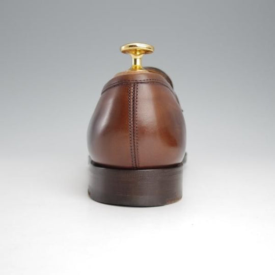 美品★エドワードグリーン 5.5E【定価￥185,900-★ピカデリー/PICCADILLY】184ラスト/コインローファー/カーフ/茶/EDWARD GREEN★i911