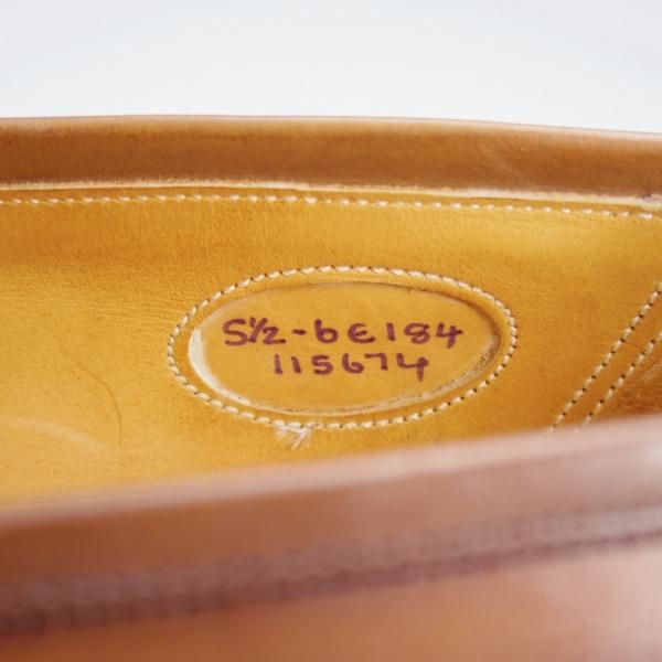 美品★エドワードグリーン 5.5E【定価￥185,900-★ピカデリー/PICCADILLY】184ラスト/コインローファー/カーフ/茶/EDWARD GREEN★i911
