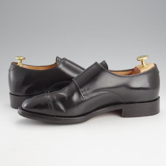 極上★(英)SANDERS/サンダース(レディース) SIZE 5【★ダブルモンク/1055B】ポリッシュレザー/黒★i912