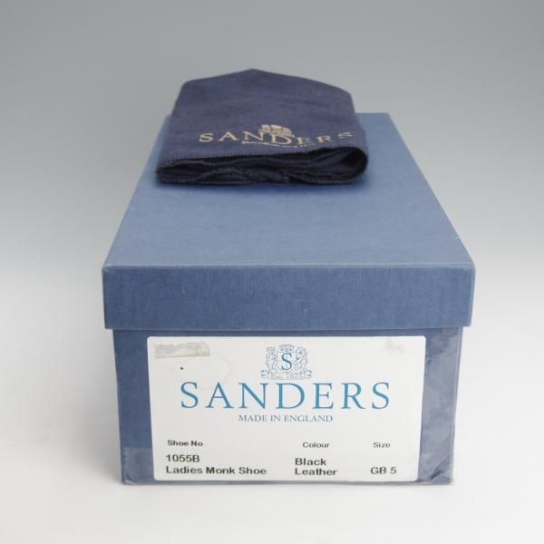 極上★(英)SANDERS/サンダース(レディース) SIZE 5【★ダブルモンク/1055B】ポリッシュレザー/黒★i912