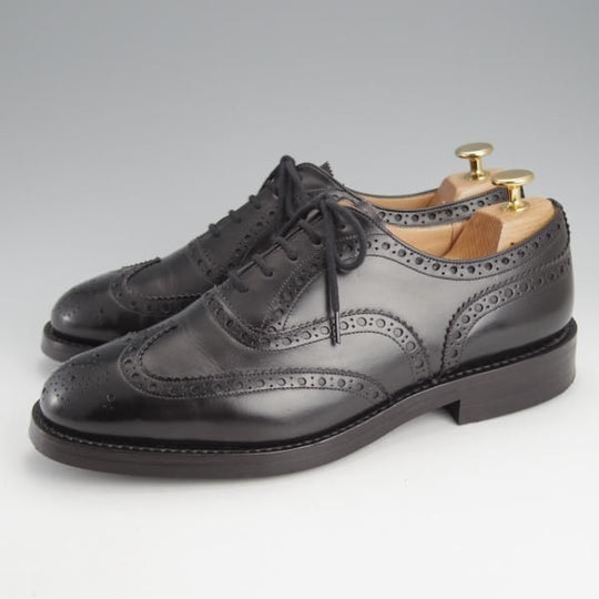極美品★チャーチ 75F/UK7.5【定価￥160,600-★ダイナイトソール仕様/BURWOOD R】バーウッド/81ラスト/フルブローグ/黒/Church's★i913