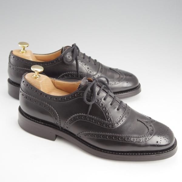 極美品★チャーチ 75F/UK7.5【定価￥160,600-★ダイナイトソール仕様/BURWOOD R】バーウッド/81ラスト/フルブローグ/黒/Church's★i913