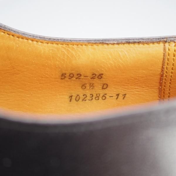 極美品★J.M.ウエストン 6.5D【貴重★旧ロゴ/592/プレーントゥ】26ラスト/ヴィンテージ/カーフ/黒/メンズ/Weston/ウェストン★i917