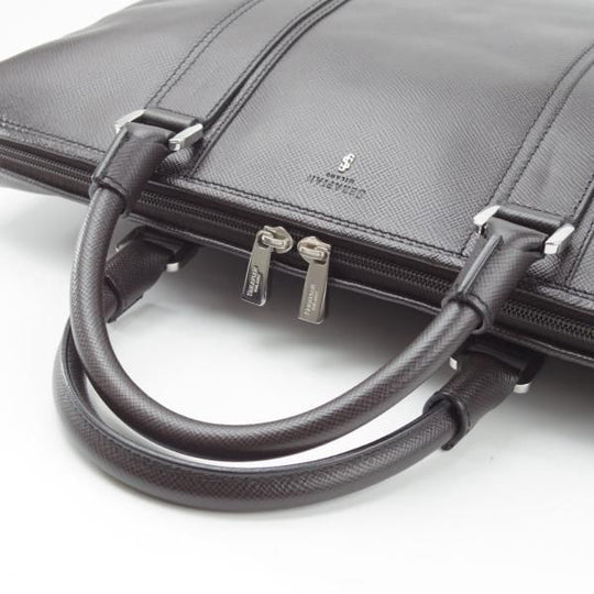 美品★(伊)SERAPIAN/セラピアン【定価15万円以上★サフィアーノレザー/ブリーフケース】バッグ/メンズ/ビジネス/濃茶/革/鞄★N5839