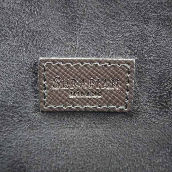 美品★(伊)SERAPIAN/セラピアン【定価15万円以上★サフィアーノレザー/ブリーフケース】バッグ/メンズ/ビジネス/濃茶/革/鞄★N5839