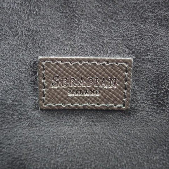 美品★(伊)SERAPIAN/セラピアン【定価15万円以上★サフィアーノレザー/ブリーフケース】バッグ/メンズ/ビジネス/濃茶/革/鞄★N5839