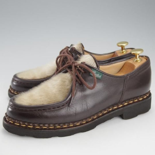 美品★パラブーツ(レディース) SIZE 4【貴重★フォック仕様(アザラシの毛皮)/ミカエル/MICHAEL】チロリアンシューズ/Paraboot★i926