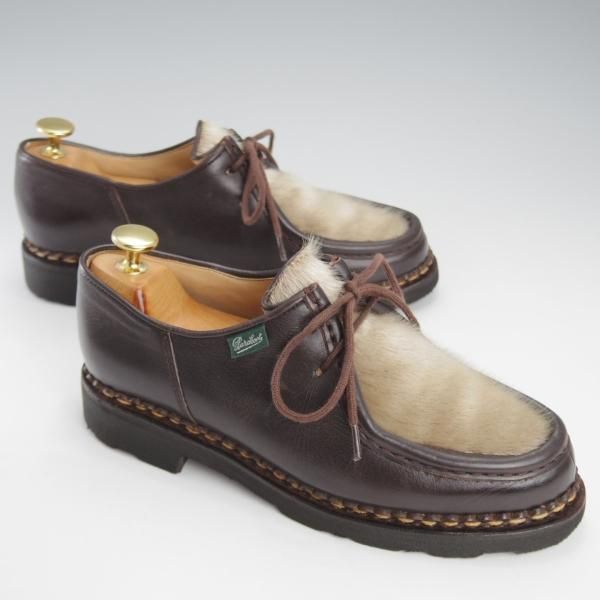 美品★パラブーツ(レディース) SIZE 4【貴重★フォック仕様(アザラシの毛皮)/ミカエル/MICHAEL】チロリアンシューズ/Paraboot★i926