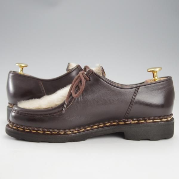 美品★パラブーツ(レディース) SIZE 4【貴重★フォック仕様(アザラシの毛皮)/ミカエル/MICHAEL】チロリアンシューズ/Paraboot★i926