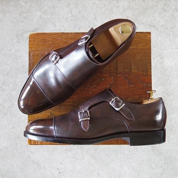 極美品★トレーディングポスト SIZE 7【定価￥51,700-★ダイナイトソール/撥水レザー】T606/ダブルモンク/濃茶/ユニオンロイヤル製★i929