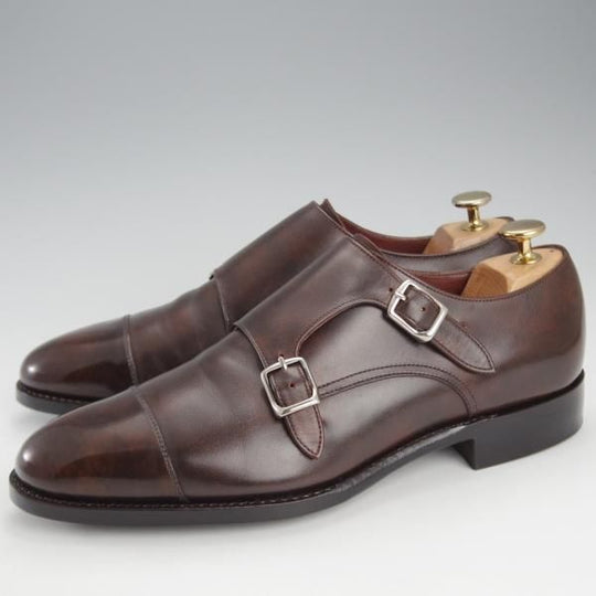 極美品★トレーディングポスト SIZE 7【定価￥51,700-★ダイナイトソール/撥水レザー】T606/ダブルモンク/濃茶/ユニオンロイヤル製★i929