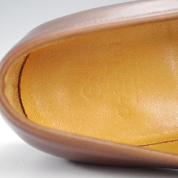 極美品★Oriental/オリエンタル SIZE 7.5【定価￥57,200-★コインローファー/ALBERS】ボックスカーフ/茶/メンズ★i930