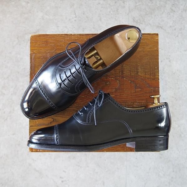 極美品★(伊)タニノクリスチー SIZE 6.5【定価15万円以上★クォーターブローグ/108350】カーフ/黒/メンズ/TANINO CRISCI★i932