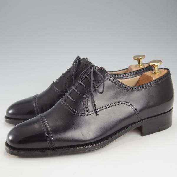 極美品★(伊)タニノクリスチー SIZE 6.5【定価15万円以上★クォーターブローグ/108350】カーフ/黒/メンズ/TANINO CRISCI★i932