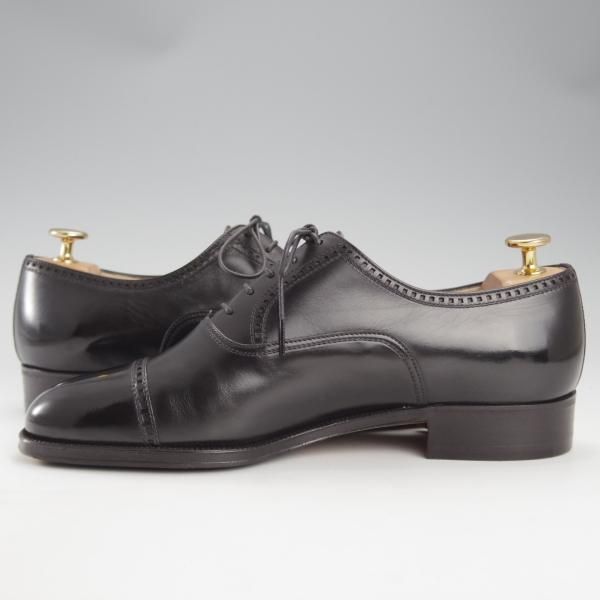 極美品★(伊)タニノクリスチー SIZE 6.5【定価15万円以上★クォーターブローグ/108350】カーフ/黒/メンズ/TANINO CRISCI★i932