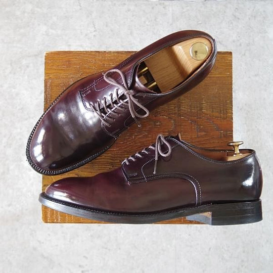 極上★オールデン 7.5D【定価￥169,400-★コードバン仕様/モディファイドラスト/53501】プレーントゥ/バーガンディー/赤茶/Alden★i935