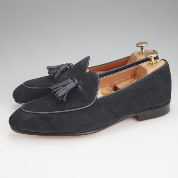 未使用★POLPETTA/ポルペッタ SIZE 40【定価￥35,200-★シップス別注/ベルジャンシューズ】タッセルローファー/スエード/紺★i937