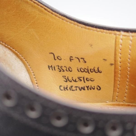 極上★チャーチ 70F/UK7【現行定価￥160,600-★旧チャーチ/73ラスト/CHETWYND】チェットウィンド/3都市ロゴ/黒/カーフ/Church's★i938